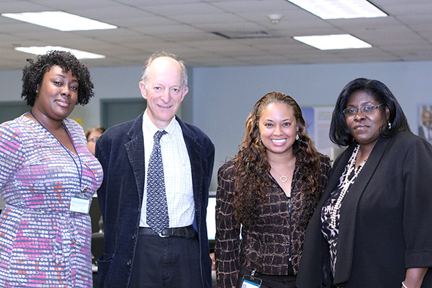 Photo (credit: Risa B. Hoag): Left to right: Judith King, Job Developer; Andrew Wainer, Job Developer; Shauna White, Job Developer; Charlene Kyle-Davis – Employment Counselor