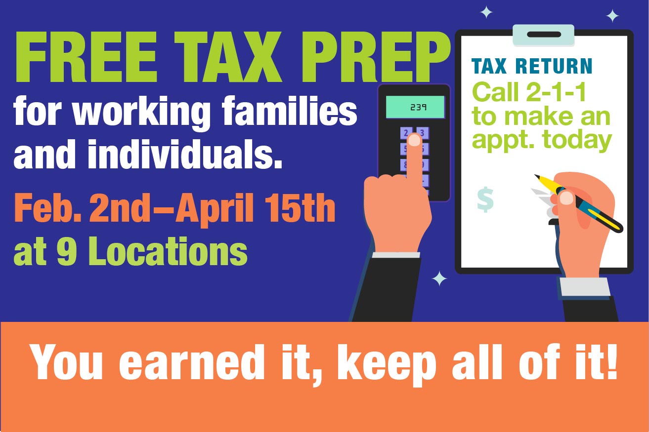 Flyer for Free Tax Prep for Working Families and Individuals